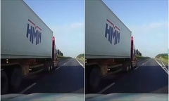 Clip: Thót tim cảnh xe container chạy 100km/h nhưng chuyển làn  "cẩu thả "