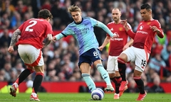 Declan Rice thực hiện cú sút hiểm hóc, Arsenal cầm hòa Man Utd