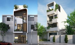 Mẫu nhà phố với thiết kế lệch tầng