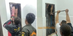Chạy trốn cảnh sát bất thành, tên trộm bị  "nhốt " ở nơi khó tin