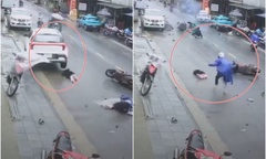 Clip:  "Xe điên " tông hàng loạt xe máy ở SaPa, 1 cháu bé tử vong thương tâm