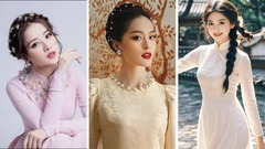 Những kiểu tóc mặc áo dài cho mặt vuông