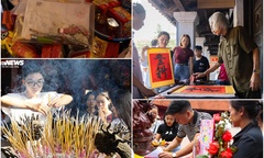 Trước giờ  "G " thi tốt nghiệp THPT 2025: Sĩ tử mang bút, giấy báo thi đến Văn Miếu  "xin vía đỗ đại học "