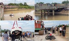 Vụ ô tô tông 2 xe máy rồi lao xuống sông ở Nghệ An: Xác định danh tính 2 người tử vong