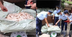 Lạng Sơn: Thu giữ gần 4 tấn chân gà không rõ nguồn gốc, có dấu hiệu chảy nước