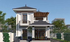 Mẫu nhà hình vuông 2 tầng