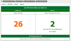 Hôm nay (26/7/2025), có phải ngày đẹp không?