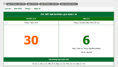 Hôm nay (30/7/2025), có phải ngày đẹp không?