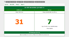 Hôm nay (31/7/2025), có phải ngày đẹp không?