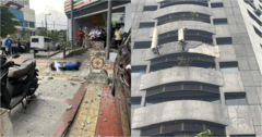 Hiện trường vụ nhóm học sinh bị mảng thạch cao từ chung cư rơi trúng, 2 em nguy kịch ở Philippines