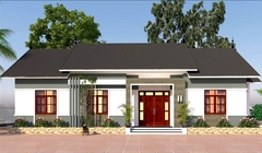 Mẫu nhà ngang 1 tầng ở nông thôn đẹp