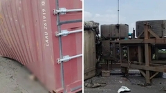 Thùng container bất ngờ rơi khỏi xe, 3 thanh niên đi xe máy bị đè trúng tử vong ở Ấn Độ