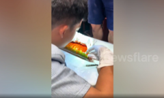 Choáng váng clip ghi lại ca  "cắt mí " cho siêu cá rồng giá hơn cả căn nhà, được trả 3,6 tỷ không bán