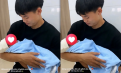 Hồ Văn Cường hạnh phúc khoe khoảnh khắc bên con trai đầu lòng