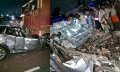 Ô tô chở 5 doanh nhân va chạm kinh hoàng với xe tải trên quốc lộ ở Ấn Độ, tất cả người trên xe tử vong 