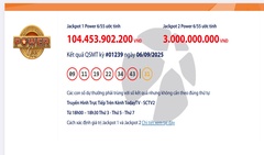 Tiết lộ dãy số may mắn của 2 vé số Vietlott cùng trúng Jackpot 2 trong chiều 6/9