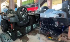Nhấn nhầm chân ga khi làm nghi lễ cầu may vừa mua xe mới, cô gái lao thẳng xe từ trên tầng xuống đất