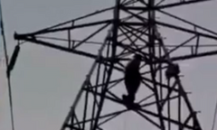 Clip: Biết tin bạn gái sắp kết hôn với người khác, nam thanh niên trèo lên cột điện la hét đòi cưới