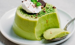 Cách làm bánh flan trà xanh không cần lò nướng