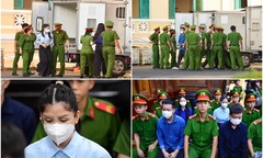 Hình ảnh hoa hậu Thùy Tiên, Hằng Du Mục, Quang Linh Vlogs tại tòa