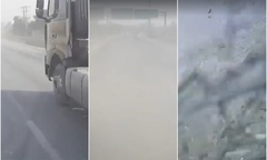 Clip: Kinh hoàng xe khách tông xe hút rác trên cao tốc Hà Nội - Thái Nguyên