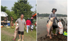 Cảnh tượng lạ lùng dưới chân đập Trị An, dân khệ nệ vác cá  "khủng, to như phích nước "