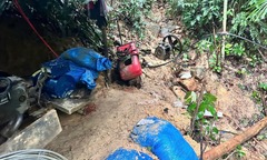 Bắt quả tang nhóm đối tượng lên rừng núi hẻo lánh ở Đà.......
