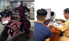 Xử phạt nam thanh niên hóa trang  "siêu anh hùng " chạy mô tô phân khối lớn để câu  "view "