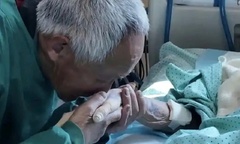 Xúc động chuyện cụ ông 82 tuổi vượt hàng chục cây số mỗi ngày chăm vợ đột quỵ