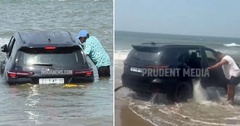 Giao xe cho nhân viên khách sạn đi rửa, chủ xe "ngã ngửa " thấy xế cưng trôi dạt trên biển