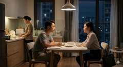 Vài tháng không ăn cơm chung, vợ chồng giật mình sau câu nói của chị giúp việc