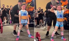 "Lực sĩ nhí " 9 tuổi nặng 27kg gây bão khi nhấc bổng mức tạ gấp 3 lần cơ thể