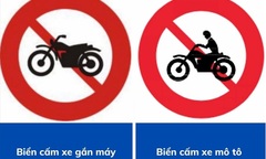 Biển báo cấm xe gắn máy trông thế nào? Khác gì với biển cấm xe máy?