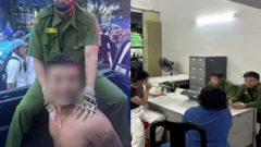 Cảnh sát khống chế đối tượng có hành vi sàm sỡ, đánh người