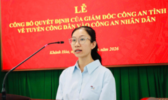 Vợ Thiếu tá Nguyễn Xuân Hải hy sinh khi bắt  "cát tặc " được tuyển dụng vào lực lượng công an