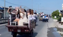 Vụ clip đoàn xe đưa dâu bằng xe ba bánh: 4 tài xế bị phạt vì lỗi gì?