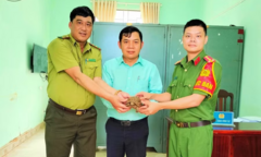 Người dân giao nộp rùa núi vàng quý hiếm cho công an