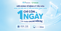 Chỉ còn 1 ngày! Dược phẩm Meracine cùng Pharmalink tổ chức Workshop chuyên sâu về bệnh lý tiêu hóa cho Dược sĩ nhà thuốc 