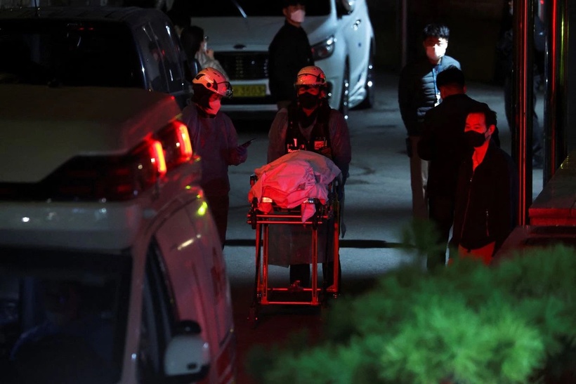 lanh dao the gioi gui loi chia buon den han quoc sau vu giam dap tai su kien halloween11 Hiện trường vụ việc. Ảnh: Reuters.