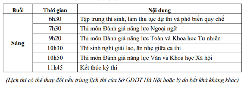 Chi tiết lịch thi lớp 10 Trường THPT Chuyên Ngoại ngữ năm 2024.
