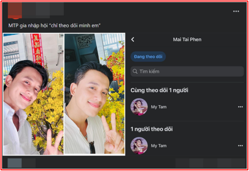 Mai Tài Phến nhập hội "chỉ theo dõi mình em".