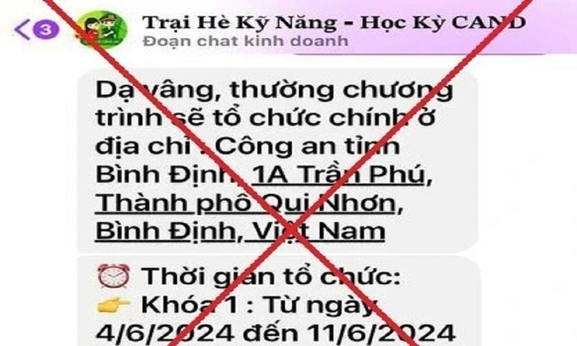 Các đối tượng mạo danh Công an Bình Định nhắn tin cho phụ huynh. Ảnh: PLO
