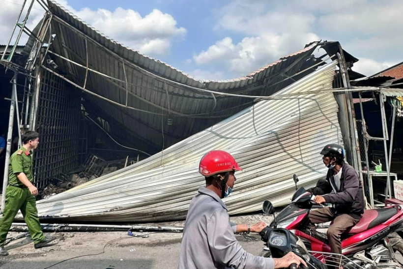 Hiện trường vụ cháy. Ảnh: Báo Đồng Nai