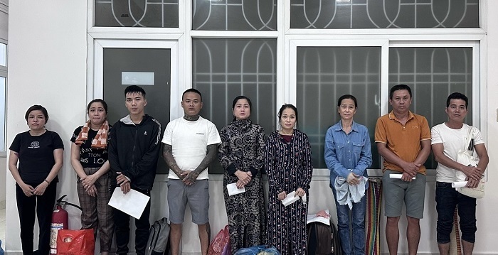 Các đối tượng trong đường dây bị bắt. Ảnh: Công an tỉnh Quảng Nam
