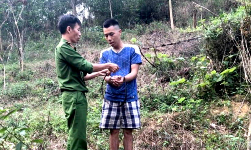 Mai Văn Đệ bị bắt sau 1 ngày bỏ trốn. (Ảnh: Công an Thanh Hóa)