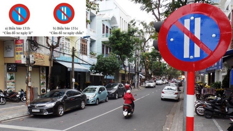 Biển báo 2 gạch song song là biển báo cấm đỗ xe vào những ngày chẵn.