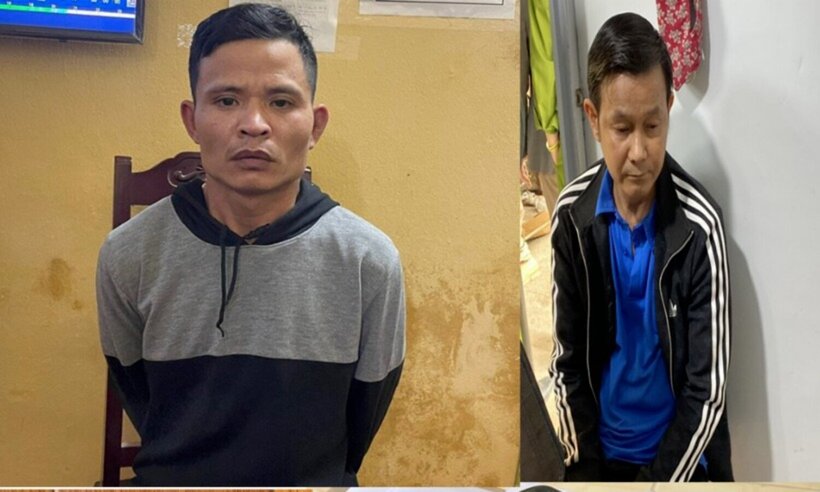 Hai đối tượng bị bắt giữ. (Ảnh: Công an Thanh Hóa)