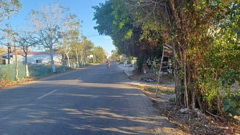 Con đường dẫn vào nhà người đàn ông xin khai thác "kho báu 3 tấn vàng" dưới sông Cà Ty. Ảnh: Tiền Phong