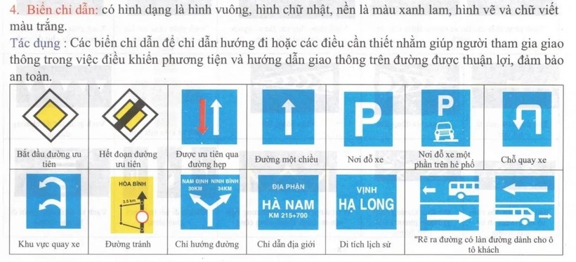 Biển báo giao thông hình vuông
