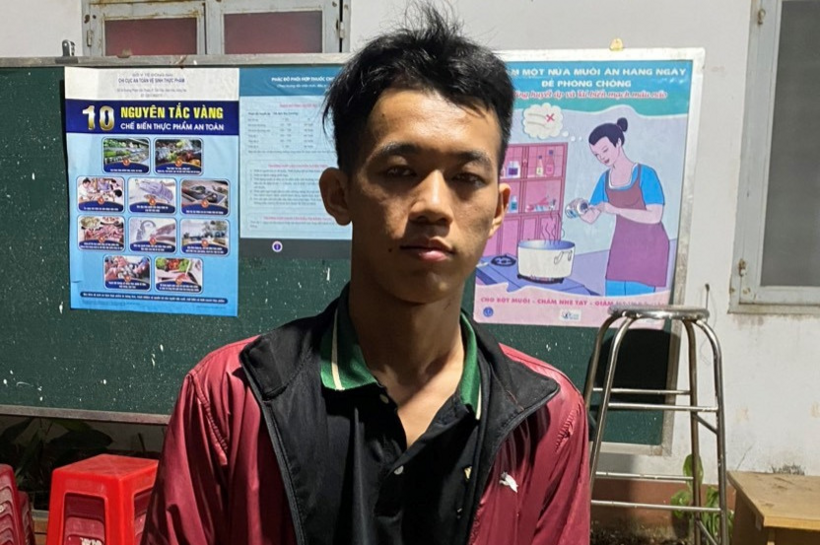Chí Quang Phát tại cơ quan công an. Ảnh: VietNamNet